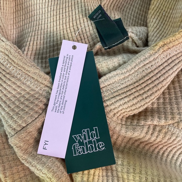 NWT. Women’s Cropped Brown Tie-Dye Waffle Hoodie- Wild Fable - Picture 2 of 6